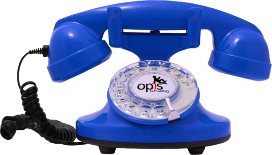 Opis FunkyFon RETRO telefoons - met draaischijf - blauw
