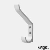 Hermeta jashaak - Hoedhaak - Zilver - Aluminium - 0148-11 - Hoogwaardige kwaliteit - Kapstokhaak zilver -