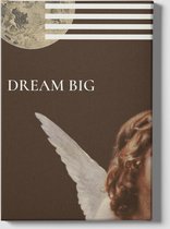 Canvas Dream Big - 60 x 40 cm - UNIEK - Wanddecoratie - Woonkamer/Slaapkamer - Canvasdoek - Engel