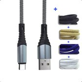 USB C Kabel 5 Stuks - USB C naar USB A - Oplaadkabel Samsung - 2 Meter - 5 kleuren