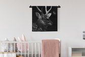 Tapisserie - Tapisserie - Animaux - Cerf - Jungle - Zwart - Wit - 60x60 cm - Tapisserie