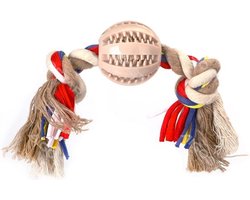 Nobleza Hondenspeelgoed - Speeltouw met snackbal - Honden flostouw met bal - Speeltouw met bal voor honden