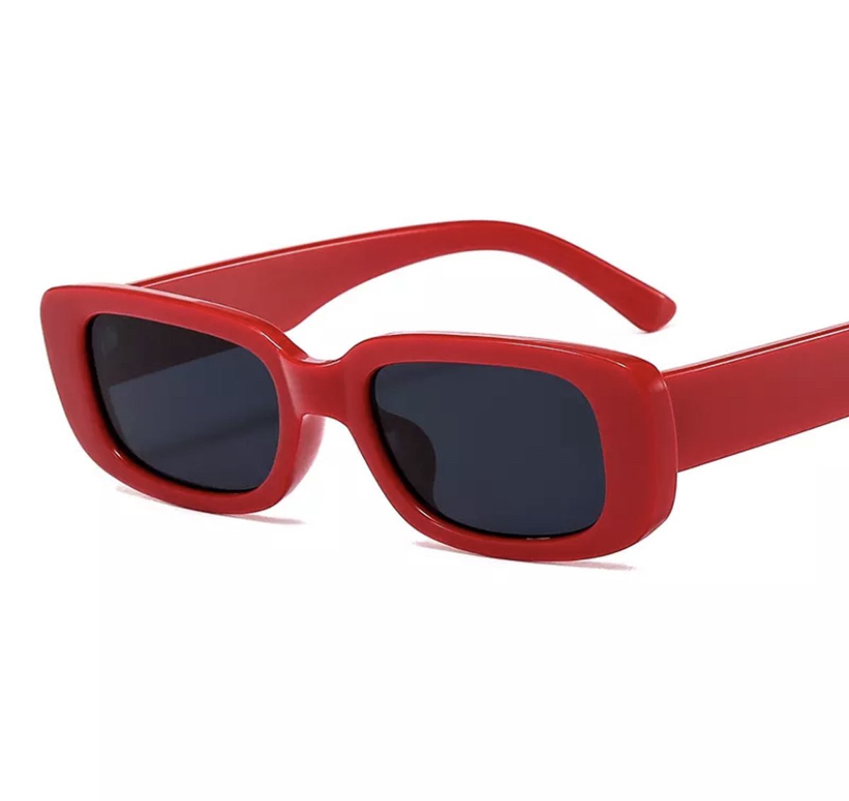 Retro Rechthoekige Zonnebril - Vrouwen - Rood