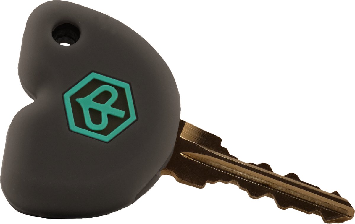 Rubber Sleutelhoesje Piaggio, Zip Grijs logo Groen