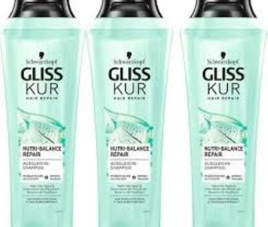 Schwarzkopf Gliss-Kur Shampoo – Nutri-Balance Repair - Voordeelverpakking 3  x 250 ml | bol.com
