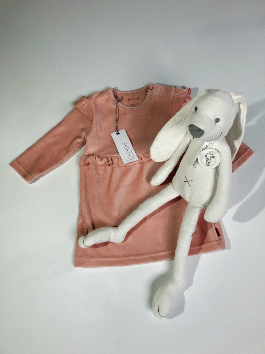 Goedkoopste Kraamcadeau kraampakket babycadeau Bess meisje maat 74 - Happy horse rabbit richie linnen off white