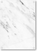 White Marble - Wit Marmer Patroon - Tuinposter 50x70 - Wanddecoratie - Minimalist