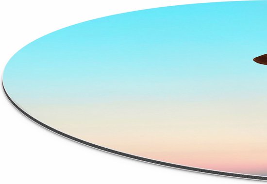 Artaza Dibond Cercle Mural Papillon Bleu Aux Pissenlits - Ø 90 cm - Groot - Cercle Mural - Tableau Rond - Pour Intérieur et Extérieur