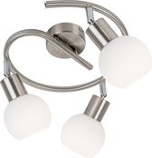 MLK - LED Plafondlamp 7073 - 3 Lichts - Zilver / Wit