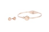 Zeeuwse Knop Collectie KLM Zeeuwse Knop Set | Zeeuwse knop sieraden - Set met oorbellen en armband - Stainless steel in rose goud