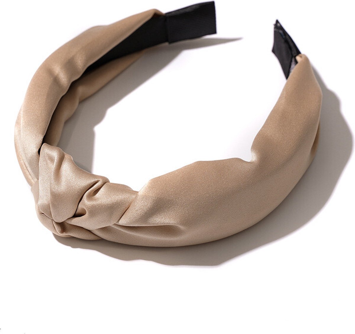 Dames Diadeem Haarbanden met Knoop Beige Glans