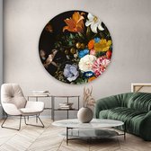 Muurcirkel Floral Duo Round - Dibond - ⌀80 - Meerdere Afmetingen & Prijzen