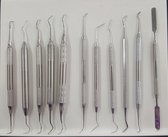 Belux surgical/Tandheelkundige instrumenten - Set van 11 verschillende haken / 18 cm / roestvrij staal