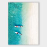 Poster Beach Boats - Plexiglas - Meerdere Afmetingen & Prijzen | Wanddecoratie - Interieur - Art - Wonen - Schilderij - Kunst