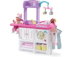 Step2 Love & Care Deluxe Nursery Kinderkamer voor poppen - Commode met wieg, kinderzitje, wasmachine & accessoires (excl. Pop) - Kunststof speelgoed 80x25x95cm