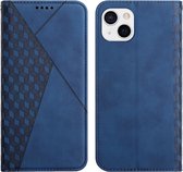 Apple iPhone 13 Book Case - PU Lederen Telefoonhoesje - Pasjeshouder - Blauw