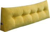 Eijk - Hoofdeinde Kussen - Ergonomisch - Rugkussen - Leeskussen - Rugsteun - Lendekussen - voor Bed - Rugkussens - 150x50x20 - Geel