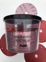 Carfit velcro schuurschijven - P500 - klittenband - red film - multiholes