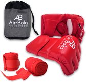 Air-Boks® Bokshandschoenen – MMA Handschoenen – Kickbokshandschoenen Met Boksbandages – Rood – Onesize