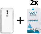 Crystal Backcase Transparant Shockproof Hoesje Huawei Mate 20 Lite  - 2x Gratis Screen Protector - Telefoonhoesje - Smartphonehoesje