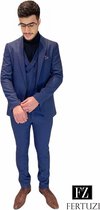 heren pak - Casual Effen Gekleurd -  kostuum mannen - Driedelige casual - 3 delig Suit - 3 delig pak - mannen pak - Maat XS - XXL MARINE BLAUW