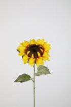Kunsttak - Zonnebloem - topkwaliteit decoratie - 2 stuks - zijden tak - geel - 53 cm hoog
