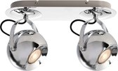 Kapego Surface mounted ceiling lamp, Centauri II, bulb(s) not included, constant voltage, 220-240V AC/50-60Hz, number of bases: 2, GU10, 2x max. 50,00 W, aluminum, silver, chrome,
