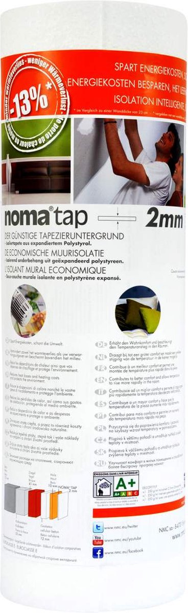NMC Nomatap 2 mm - Thermische isolatie onder behang - rol van 5 m² ( 0.5 m x 10 m)