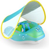 Swimbobo - Baby float met Zonnescherm - Zwemband baby – Zwemring baby – Zwemtrainer - Nekring baby - 6 tot 24 Maanden - L