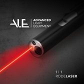 ALE zwarte laserpen - kunstlederen hoesje - USB oplaadbaar - laserstraal, UV licht, LED licht - laser - presenteren