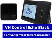 VH Control Echo wifi - Zwart - Draadloze wifi thermostaat - programmeerbaar - Type R - Opbouw ontvanger zwart max 3000W