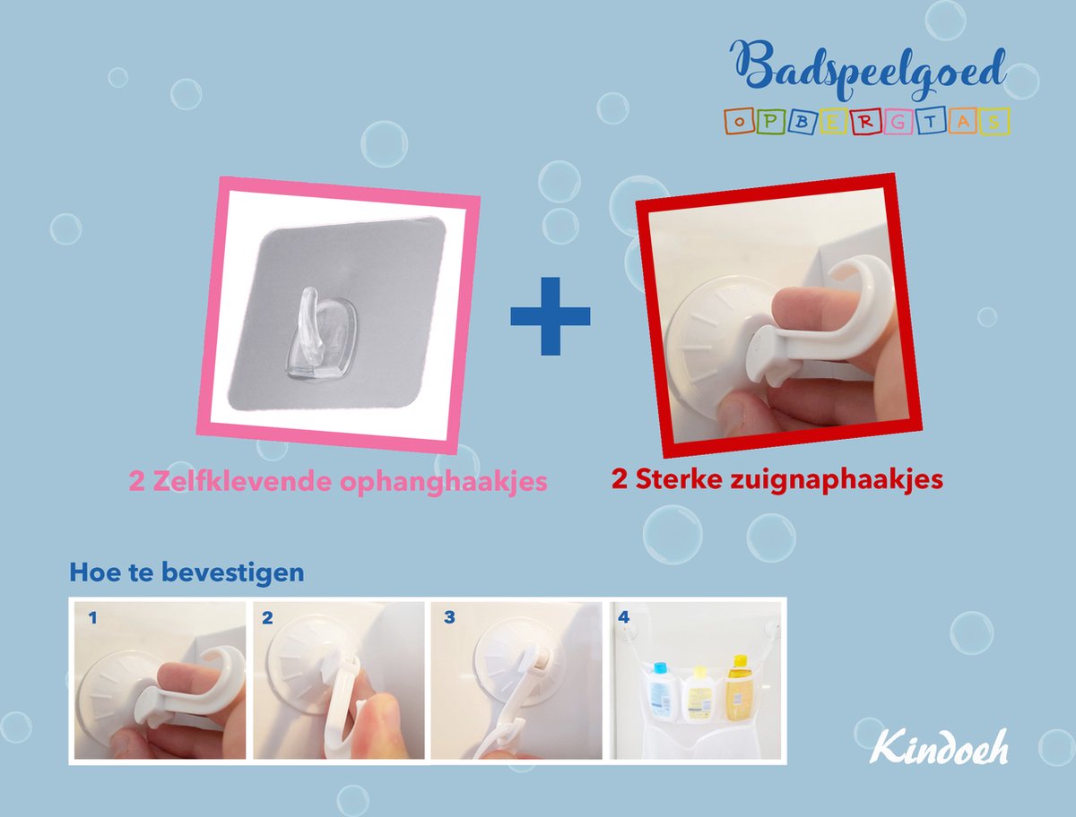 Kindoeh - Bad speelgoed opberg netje / zak / tas / organizer — afbeelding 2