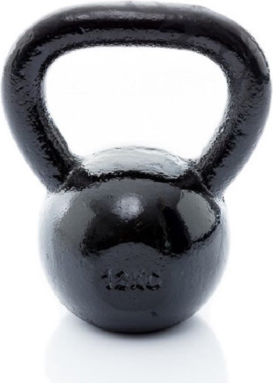 Muscle Power Gietijzeren Kettlebell - Zwart - 12 kg