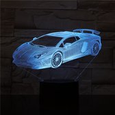 Klarigo®️ Nachtlamp – 3D LED Lamp Illusie – 16 Kleuren – Bureaulamp – Lamborghini - Sportauto - Auto Lamp – Sfeerlamp – Nachtlampje Kinderen – Creative - Afstandsbediening