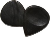 Handgemaakte buffelhoorn plectrum 2-pack zwart 3.00 mm