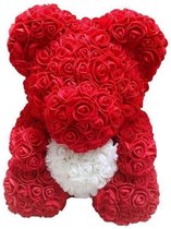 Rozen beer | 25cm | liefde | valentijns cadeau | moederdag | kunstrozen | rood | inclusief giftbox