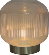 Tafellamp Led glas transparant en brons