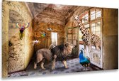 ter Halle® Glasschilderij 120 x 80 cm | Dieren in kamer