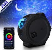 Sterrenhemel Sterren Projector Lamp voor Kinderen - Galaxy Star Projector – Telefoon is afstandsbediening - Bluetooth & Timer – Zwart - Wifi