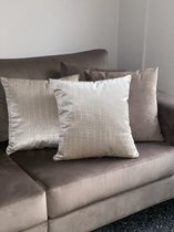 Zhdesign - Design Sierkussens -inclusief BINNENKUSSENS- Kussen - Taupe met beige figuur Sierkussens - 45x45cm - Kussens van katoen -4x- Zhdesign