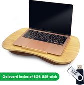 TrueLogic Alpha Bamboe laptopkussen - Inclusief 8GB USB stick - Laptopstandaard - Voor laptops t/m 17 inch - Tabletkussen - Schootkussen - Cadeautip