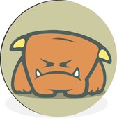 Illustration pour enfants monstre avec cornes Cercle mural aluminium ⌀ 60 cm - impression photo sur cercle mural / cercle vivant / cercle de jardin (décoration murale)