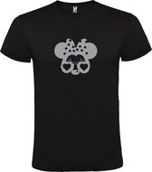 Zwart  T shirt met  "Minnie Mouse Love " print Zilver size XXXL