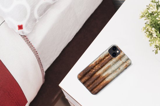 Coque iPhone 13 mini - Rouille - Tôle ondulée - Fer - Coque de téléphone en Siliconen