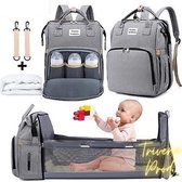 Luier- en Verzorgingstas - Baby Rug Tas met Isoleervak - Diaper Backpack Bag - Reis Rugzak - Grote Capaciteit - Unisex/Jongens/Meisjes - Grijs - luier tas - verzorgingstas baby - U