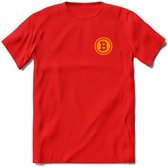 Bit-Coin - Crypto T-Shirt Kleding Cadeau | Dames / Heren / Unisex | Bitcoin / Ethereum shirt | Grappig Beleggen Verjaardag kado | Tshirt Met Print | - Rood - L