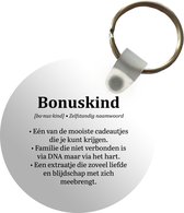 Sleutelhanger - Bonuskind - Cadeau - Spreuken - Definitie - Quotes - Plastic - Rond - Uitdeelcadeautjes