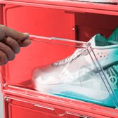 FlyThight Schoenendoos - met led verlichting - Voice Activation - transparant - schoenenbox - sneaker display - sneakerbox - sneaker doos - rood