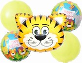 Tijger happy birthday set folie ballon jungle safari