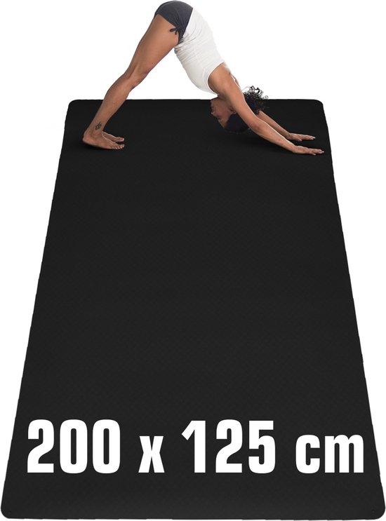 Tapis de Yoga Extra Large 200x125 - Tapis de Fitness 6mm pour Gym à Home -  TPE... | bol.com